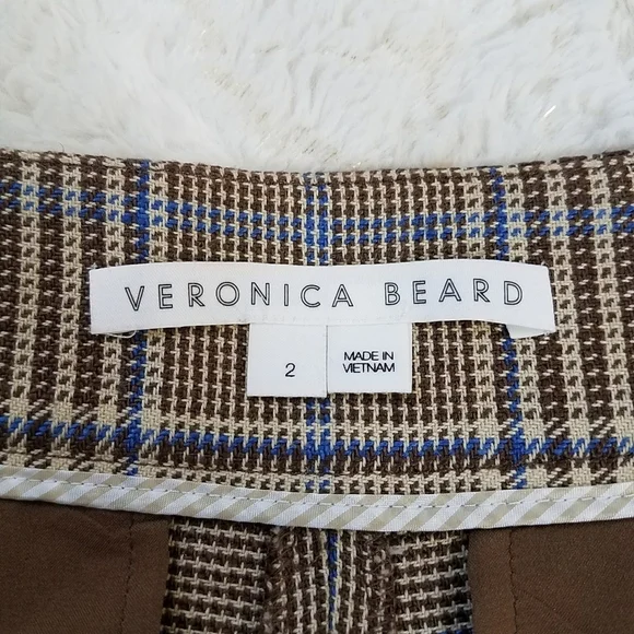 Veronica Beard Hunter Plaid Wide Leg Linen Blend Cropped Pants - Picture 12 of 14